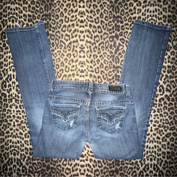 Guess Denim - y2k guess bootcut jeans with embellished pockets